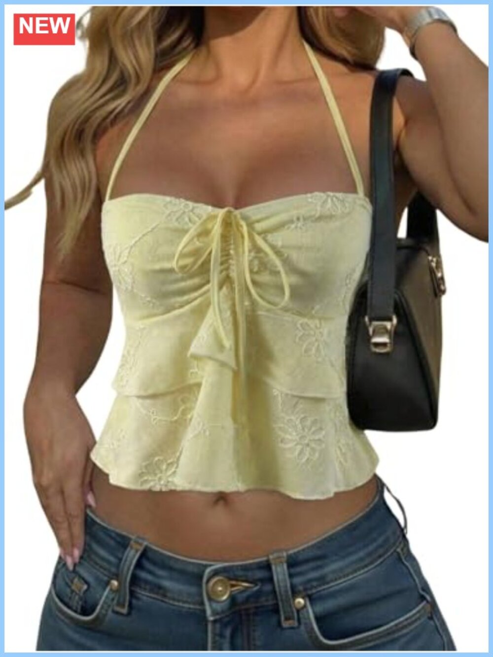 Women's Halter Crop Top Y2K Sexy Cute Summer Babydoll Top